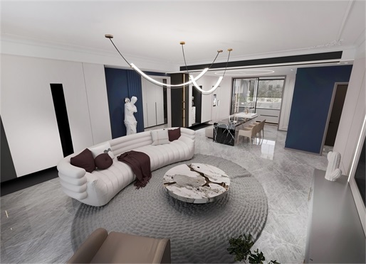 中?！ぞ砰?43平米簡約輕法式風(fēng)效果圖