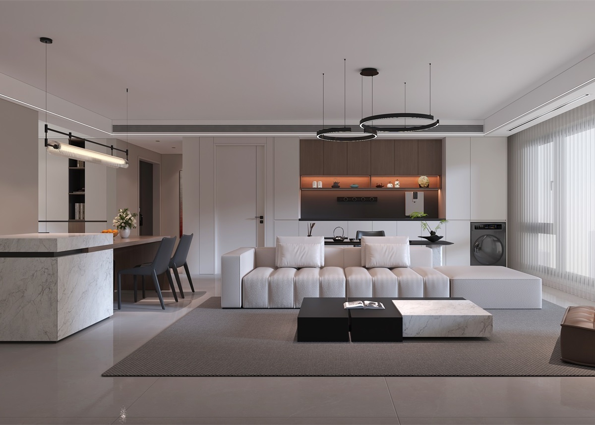 中恒央御143㎡ | 大橫廳+客餐一體+開(kāi)放書(shū)房，他家這通透感絕了！